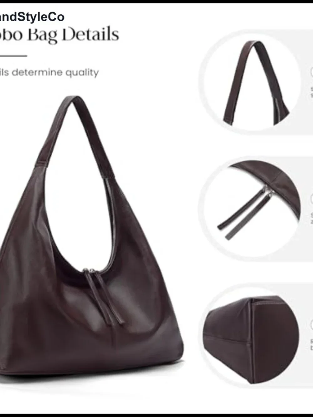 Genuine Leather Slouchy Hobo Bag for Women Large Tote Purse Shoulder Bag